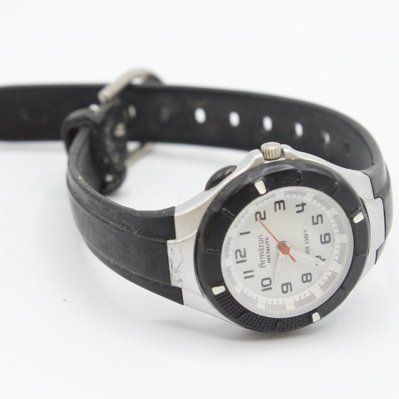 Armitron Sport Women's 25/6416 Easy To Read Dial Resin Strap Watch Black - Picture 1 of 5